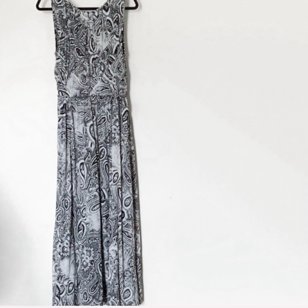 Style & Co Black White Paisley Flowy Maxi Dress